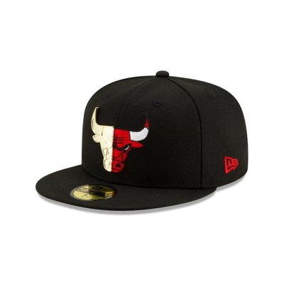 Chicago Bulls Gorra | New Era NBA Logo Split 59fifty Fitted Cap Mexico - Negros